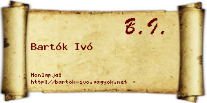 Bartók Ivó névjegykártya
